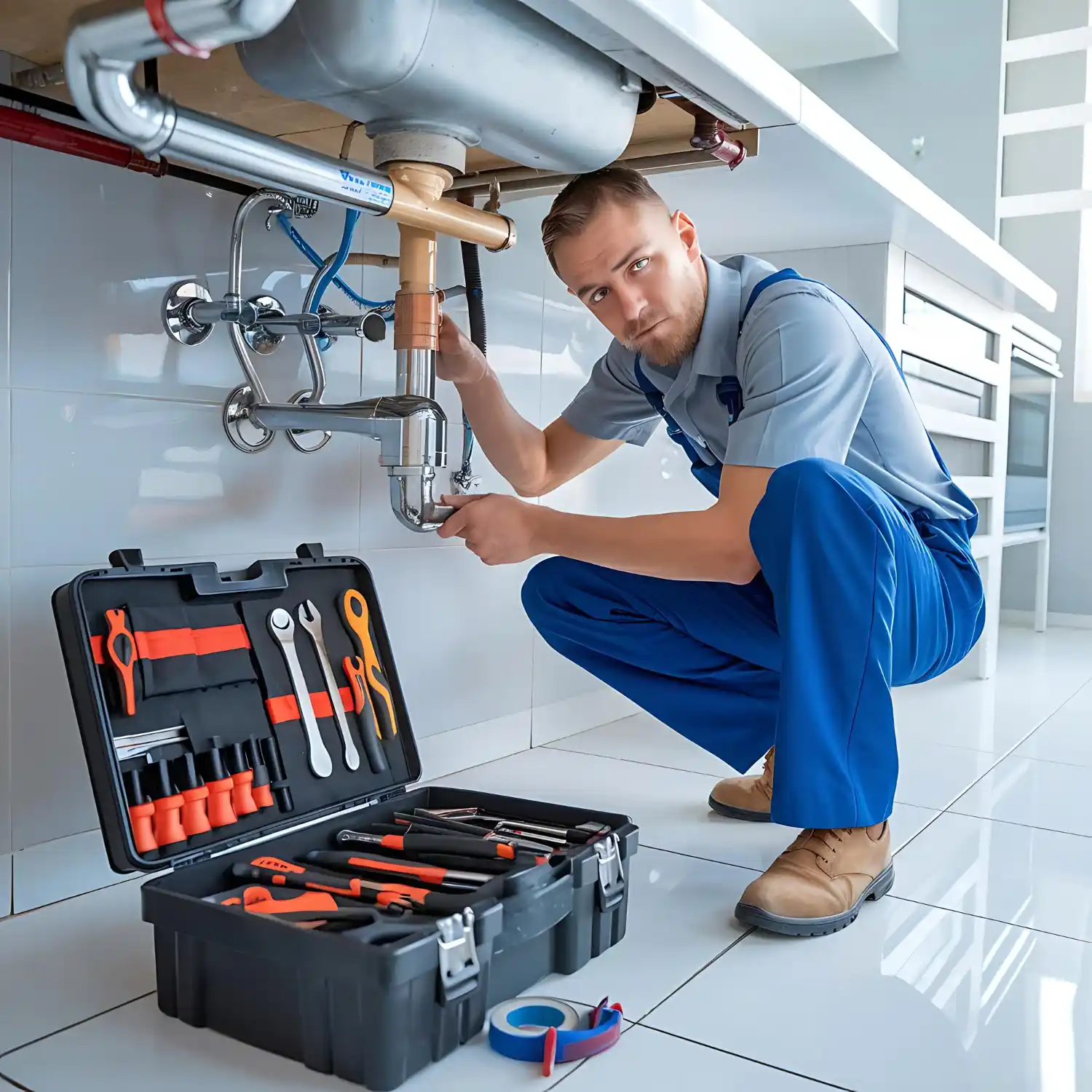 Professional plumber repairing a plumbing system in Beckley