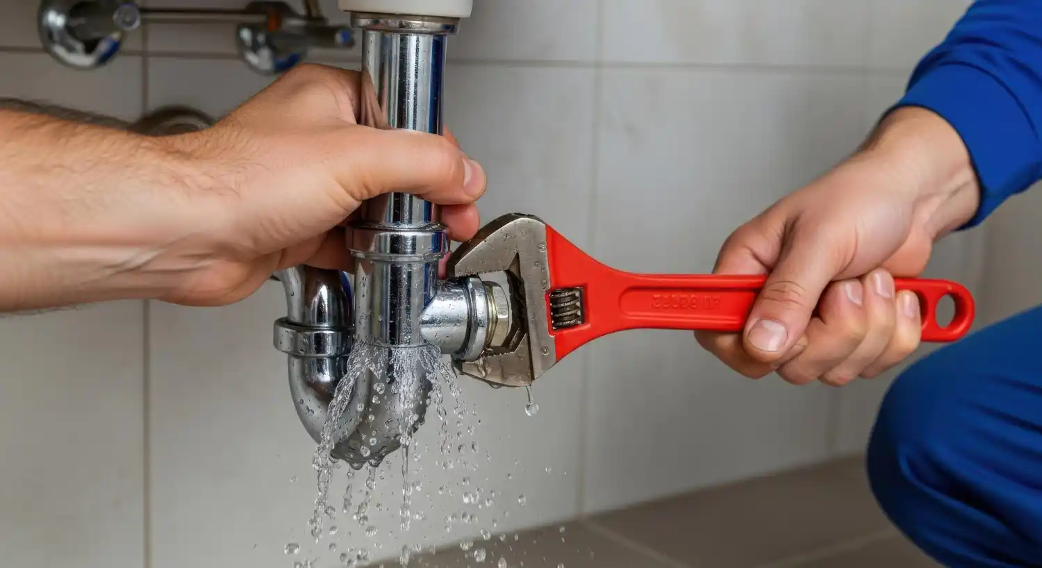 Skilled emergency plumber using advanced equipment to diagnose and repair plumbing issues