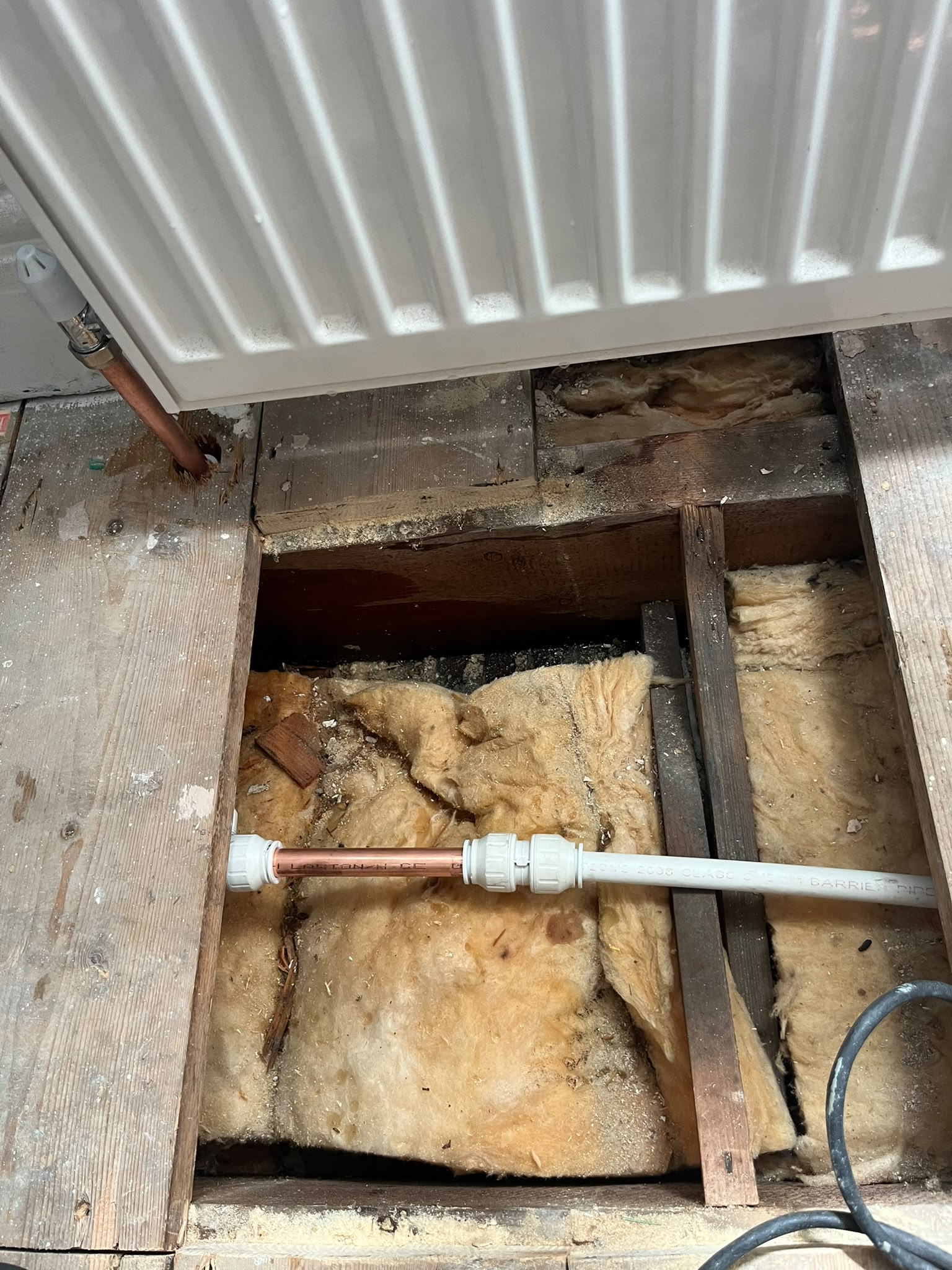 Central Heating Pipe Broken and Repaired